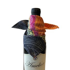 PRIMPOUR Wine Bottle Drip Collar Ring | Stop Drips | Catch Drops | Pour Wine With No Mess | Unique Gift for Wine Lovers | Use Like Wine Gift Bag | Stylish Silk Design | New for 2025 (Sunset)