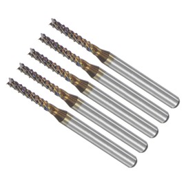 CoCud End Mill CNC Router Bits, 1/8" Shank 12mm Cutting 2mm Dia, Diamond Film Tungsten Carbide Milling Cutter Right Hand - (Applications: for CNC Drilling Engraving), 5-Pieces