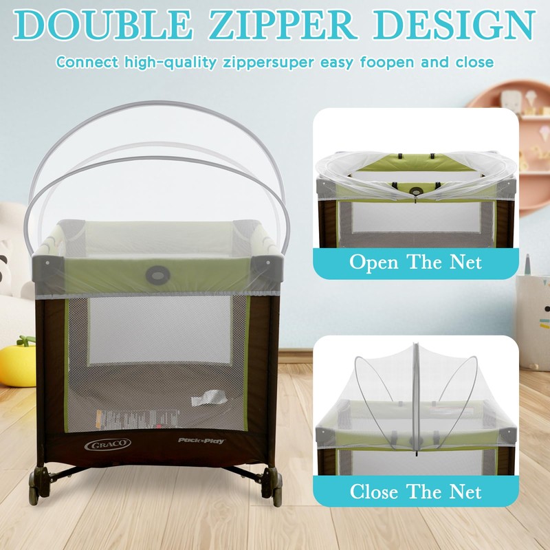 jiangcha Pack N Play Tent Cover - Bassinet Cover for