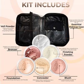 XXL KIT with CASE (BISQUE) Mineral Makeup Set Bare Face Matte Powder Foundation