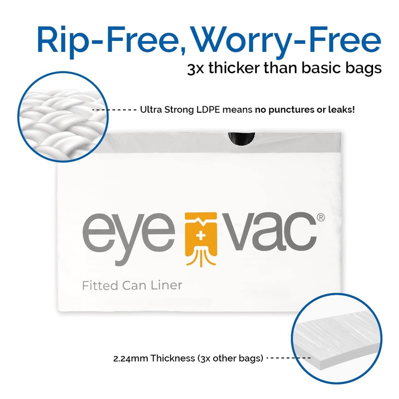 EyeVac+ Ultra Strong 13 Gallon Trash Bags - 3X Thicker