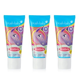 Brush-Baby Strawberry Toothpaste for Kids 3+ Years (Pack of 3 x 50ml Tubes)