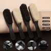 Men's Multi-functional Horsehair Hair and Beard Styling Brush H42-1 White Large Size + OPP Bag 4ea