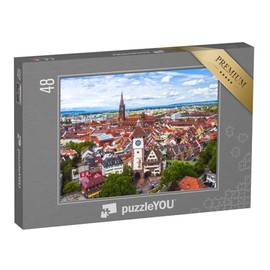 puzzleYOU: Puzzle 48 Pieces "View over Freiburg im Breisgau, Germany" - from the Puzzle Collection Baden-Württemberg