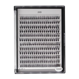 Bodermincer 1 Box Big Capacity 240 bundles 8-10-12-14-16mm Mixed 20D/30D/40D/60D/80D/100D Eyelash Extensions Strip Eyelashes Individual Lashes Natural Style 8-22mm to Choose (20D-12mm)