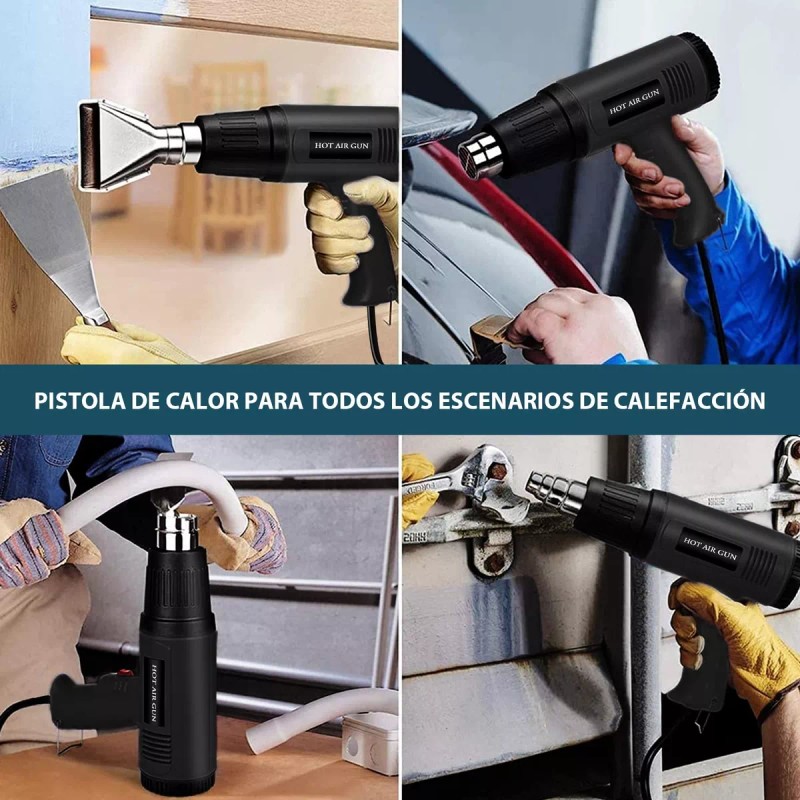 Monstyle Pistola De Calor Eléctrica Temperatura Ajustable 4 Boquillas