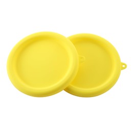 Ice Cream Maker Lid for Da-sh My Mug, Silicone Ice Cream Storage Lids, Ice Cream Maker Bowl Covers Replacement for Da-sh Ice Cream Maker Accessories (2pcs Yellow)