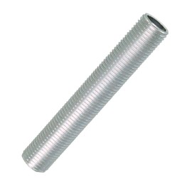 FE threaded pipe, M10 x 1, length 40 mm, pack of 10, galvanised lamp pipe, connection pipe, iron thread pipe, fine thread