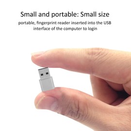 USB Fingerprint Scanner, 360 Degree Touch 0.5s Fast Recognition, Portable Biometric Security Key for Windows 10/11