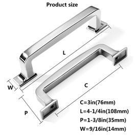 khtumeware 6 Pack 3 Inch Kitchen Cabinet Handles Polished Chrome Cabinet Pulls Drawer Pulls Kitchen Cabinet Hardware Kitchen Handles for Cabinets Cupboard Handles Drawer Handles