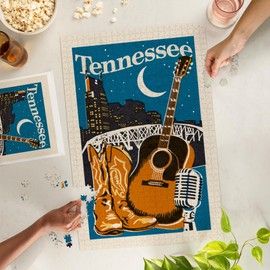 Tennessee, Woodblock (1000 Piece Puzzle, Challenging Jigsaw Puzzle for Adults, Made in USA)