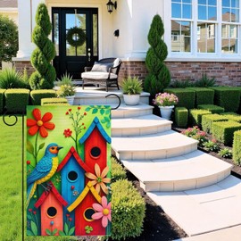 Spring Garden Flag 12x18 inch Double-side Burlap Home Welcome Color Flowers Outdoor Yard Decoration GF10