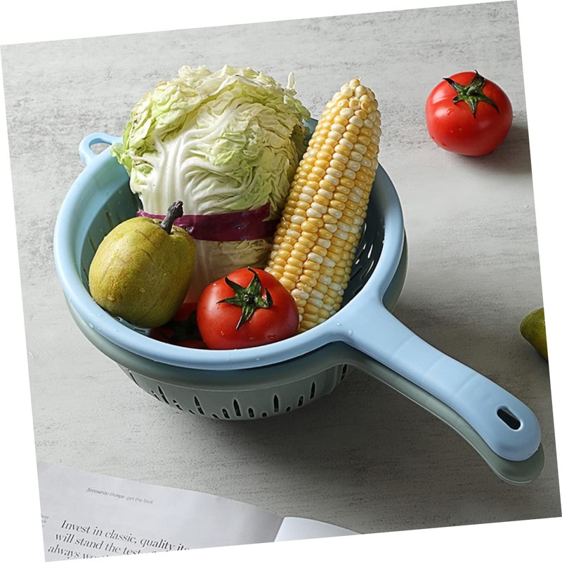 SOLUSTRE Plastic Colander Strainer Handle 4pcs Kitchen Utensils for Fruit