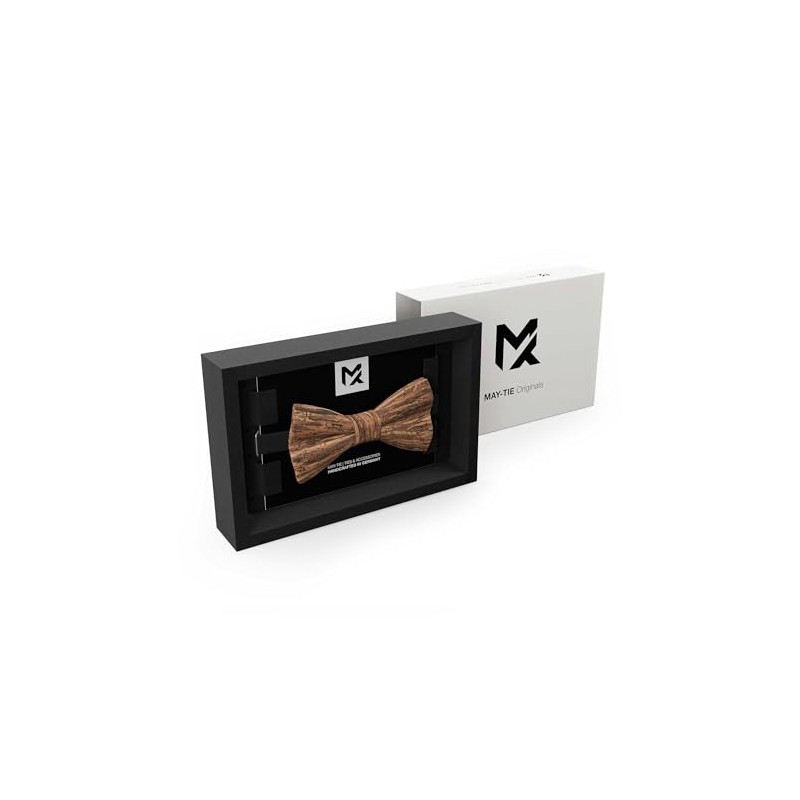 MAY-TIE Herren Fliege aus Kork | Holz Braun | Vegane
