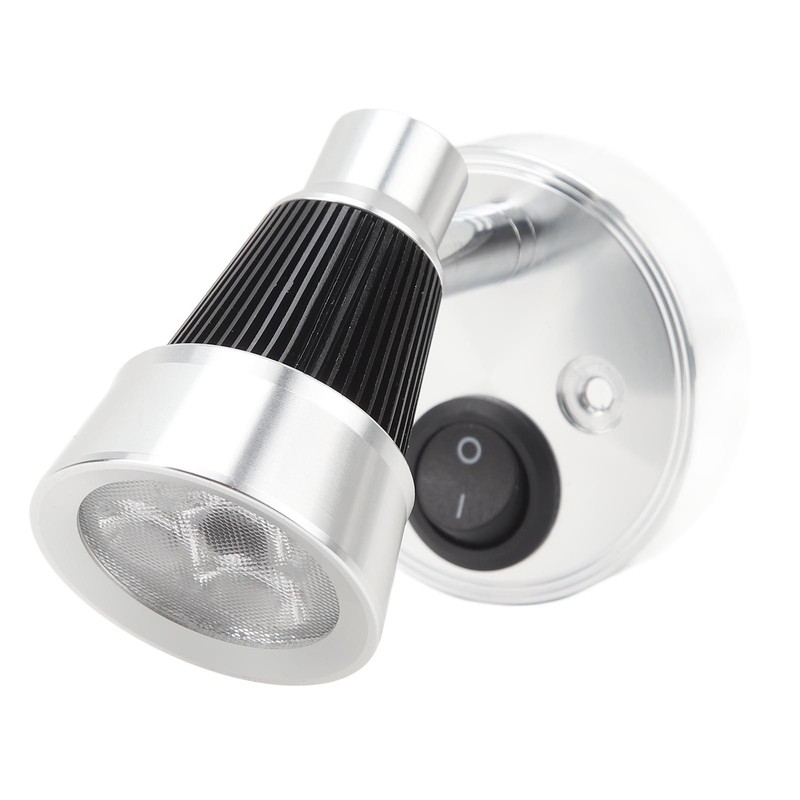 LED RV Bedside Lamp DC12 to 24V Silver 3W 3000K