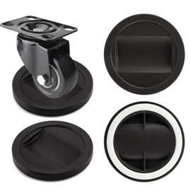 Bed Stoppers to Prevent Sliding, 4 Pack Furniture Wheel Stopper Rubber Furniture Caster Cups Fits to All Floors & Wheels of Sofas, Beds, Chairs, Prevents Scratches(Color:Black)