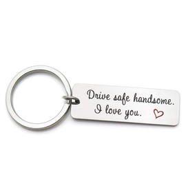 simdes Drive Safe Handsome I Love You Trucker Husband Car Driver Gift Fathers Keychain