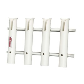 Extreme Max 3005.5644 Wall-Mount Poly Fishing Rod Holder - 4-Rod, White