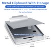 Sunnyclip Metal Clipboard with Storage, Aluminum Three-Tier Box Clipboards,Binder Form