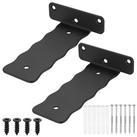 2 Pcs Floating Shelf Brackets Heavy Duty, 6" Scaffold Board Shelf Brackets, Rustic Black Metal L Brackets for Shelves, Wall Mounted Shelving Brackets for Walls Scaffold Boards Shelf Supports