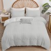 DJY Light Grey Boho Duvet Cover Set Double Size 3PCS-Striped