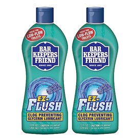 Bar Keepers Friend EZ-Flush - Ayuda de descarga para inodoro (2 x 12 onzas) Fontanero líquido para ayudar a prevenir los inodoros obstruidos, reduce la obstrucción, el olor y los residuos, ideal para