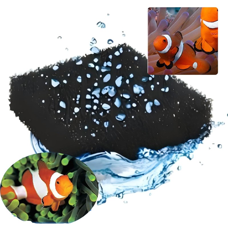 GERUI 4 x Aquarium BioCarb M (Compact) Activated Carbon Sponge