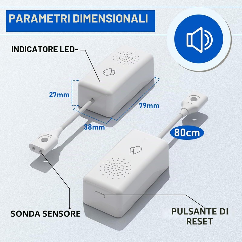 BSEED Allarme Acqua Smart, Nessun Hub Richiesto, Sensore Acqua Wi-Fi
