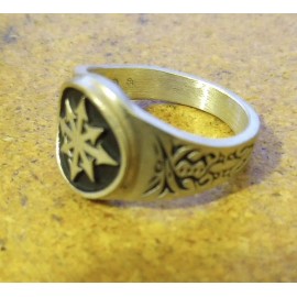 Zenacast Chaos Symbol Ring  8 pointed star available sizes 7 to 14 Free Shipping - 14