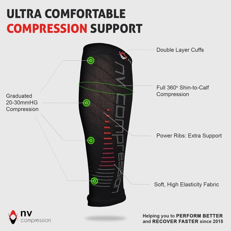 NV Compression Race and Recover Footless Compression Stockings - Calf
