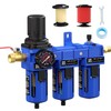 NEWPO 3/8'' NPT Compressed Air Filter Regulator Lubricator Combo Water/Oil