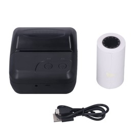 80mm Thermal Receipt Printer, Portable Mini USB Bluetooth Thermal POS Printer High Speed Clear with Auto Cutter and Paper for Receipt Barcode Label Order