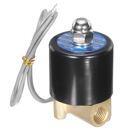 sourcing map Brass Electric Solenoid Valve, 1/4" NPT 24V DC Air Valve Normally Closed for Water Gas Fuel Diesel Oil