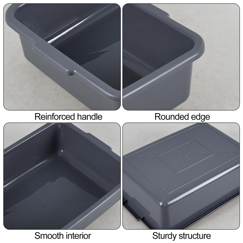 Joyeen 13 Liters Commercial Bus Tub Tote Boxes, Plastic Dish
