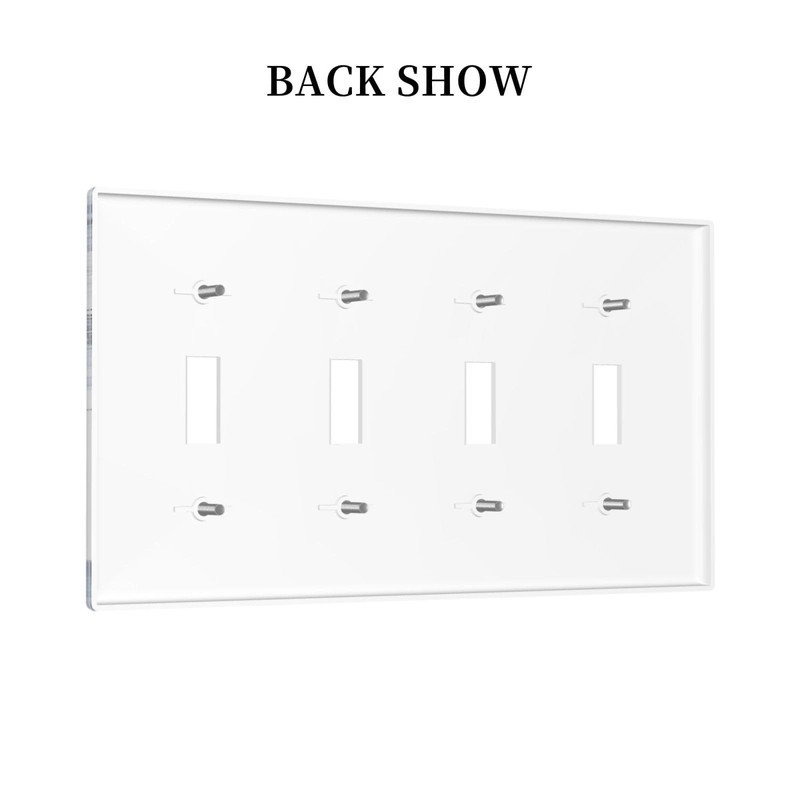 Nijuodnijir Light Switch Covers White Marble Navy Blue Line Fluid