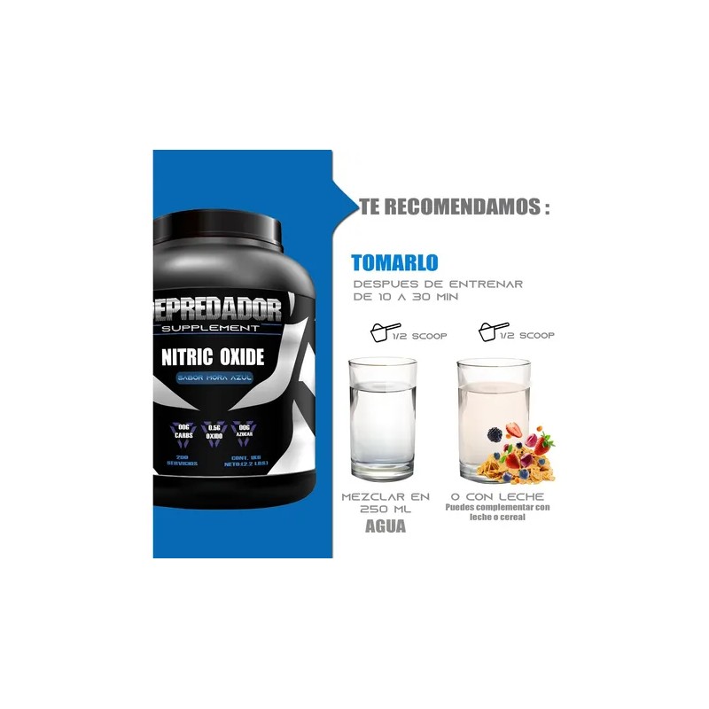 Óxido Nítrico Depredador 1 Kg 200 Serv Varios Pre Entreno