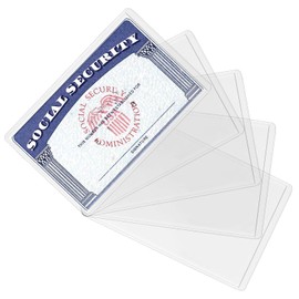 Sooez 5 Pack New Medicare Card Holder Protector Sleeves, 12Mil Clear PVC Soft Water Resistant Medicare Card Protector Sleeves for New Medicare Card Credit Card Business Card Social Security Card