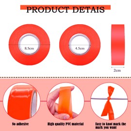 YLTOLOO 4 Pcs Orange Flagging Tape, Non-Adhesive Plastic Ribbon Neon Tapes, 0.78”x788’ Marking Tape for Boundaries and Hazardous Areas, Tree Marking, Hunting, Trail Marking