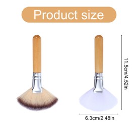 DOPENSPI 4PCS Facial Fan Brushes, Fluffy Esthetician Fan Brush Makeup with Wood Handle Facial Applicator Brushes Face Makeup Tools Face Soft Bristle Highlighting Blush Brush