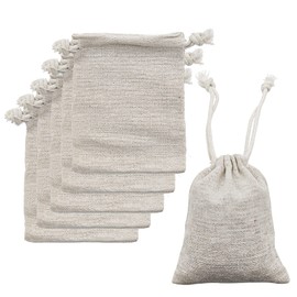 Jizxol 24 Jute Bags, 8 x 10 cm Small Gift Bag, Linen Bag, Linen Bag, Jute Bag with Drawstring for Children's Birthday Party, DIY Gift for Weddings, Parties, Outdoor Drawstring Bags