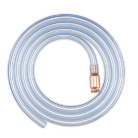 Relaxdays Shaking Hose, 240 cm Length, Self-priming, Transfer of Petrol & Diesel, Pump Hose, Transparent