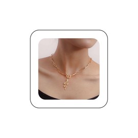 Inateannal Schlange Anhänger Halskette Schlange Choker Halskette Gold Büroklammer Link Kette Halskette Tier Schlange Halskette Toggle Verschluss Halskette Schmuck Für Frauen Und Mädchen Geschenke