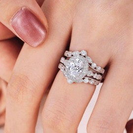 SHELOVES Vintage Style Ring Enhancers for Engagement Ring Adjustable Wedding Bands 925 Sterling Silver 8