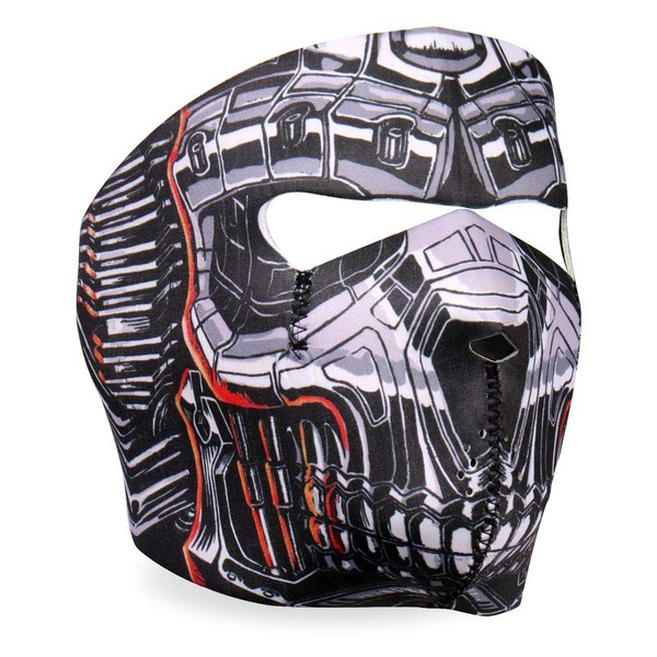 Hot Leathers Robo Skull Neoprene Face Mask (Black)