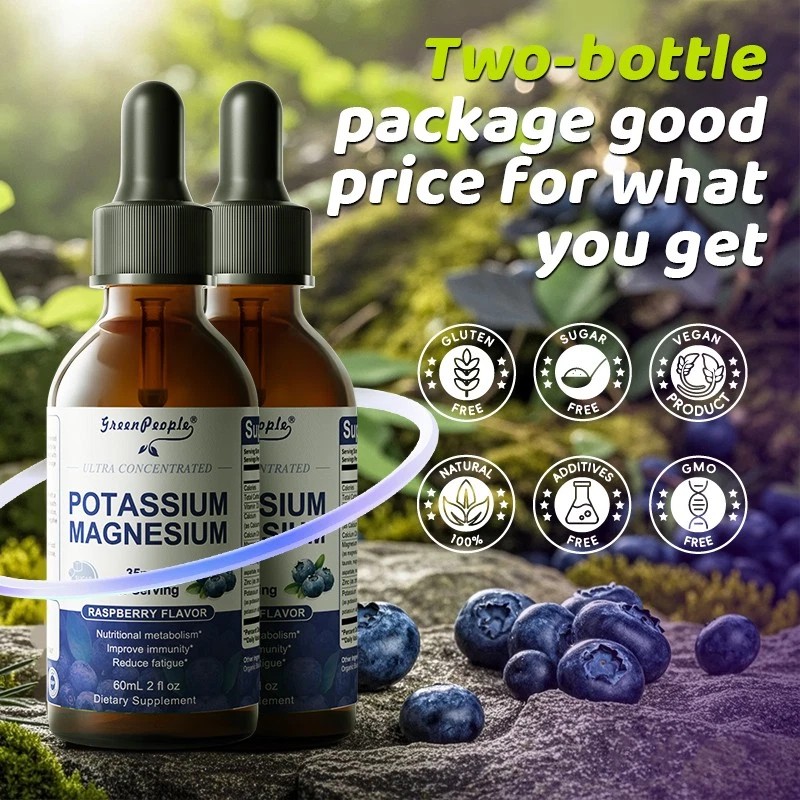 GreenPeople Potassium Magnesium Liquid Drops+ Calcium Zinc for Immune Support