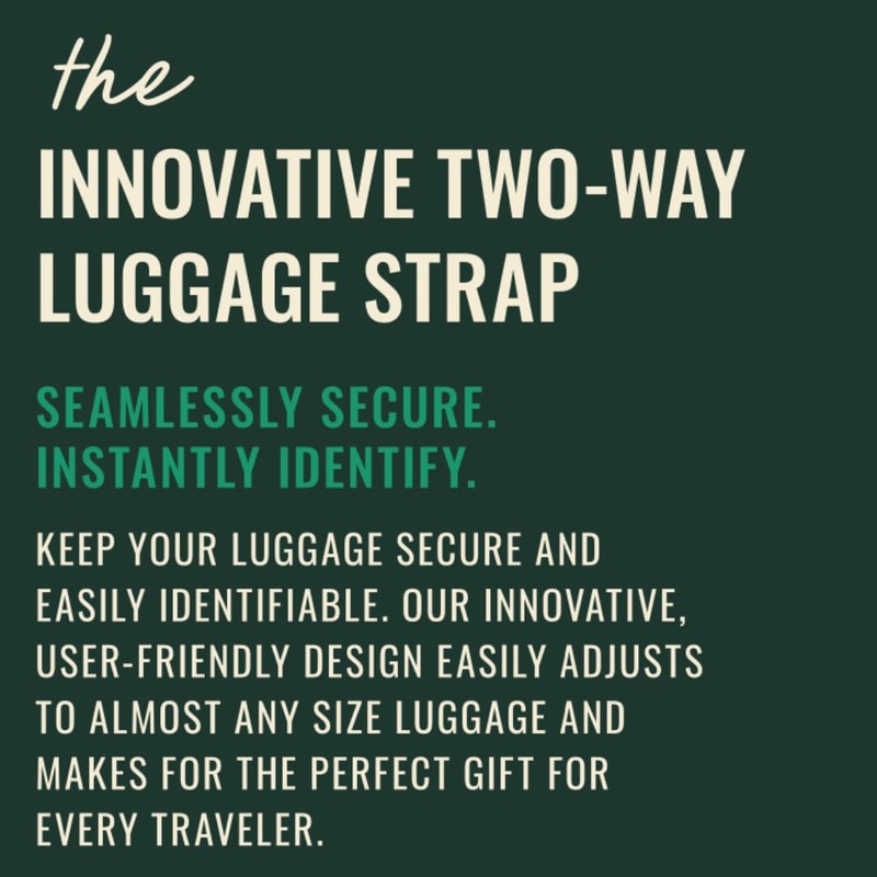 Cincha Travel Adjustable Luggage Strap, Fits Carry-On and Checked Bags,