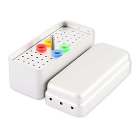 Annhua Dental Bur Blocks Autoclavable, 60 Holes Disinfection Diamond Burs Drill with Measurable Cover Aluminum Organizer Box Dentist Tool - Silver