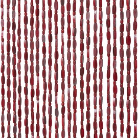 HYVAKUPPA 35.5" x 75" Bamboo and Wood Beaded Curtain for Doorway 52 Strands Handmade Bohemian Door Beads Curtain Boho Hanging Room Divider for Bedroom Living Home Decor, Wine Red