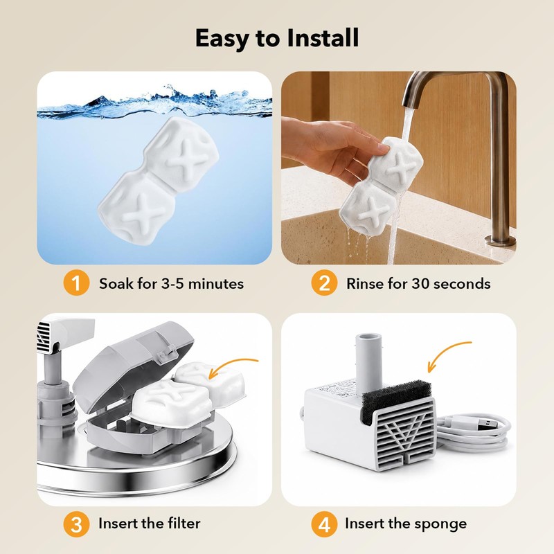 Cat Water Fountain Filters,VinDox Cotton & Activated Carbon Effectively