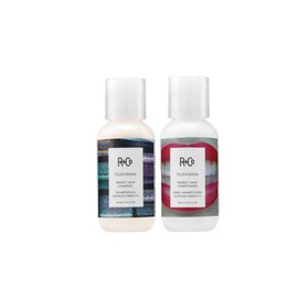 R+Co | Travel Sized | Television Perfect Shampoo and Conditioner for Preserving Color Treated Hair | Anti Frizz + Repairs + Nourishes | Vegan + Sulfate-Free | Set of 2